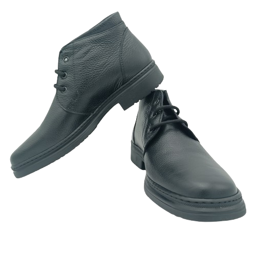 Scarpe Polacchina Polacco Vera Pelle made in Italy. Vitello nero (art. 2018 )