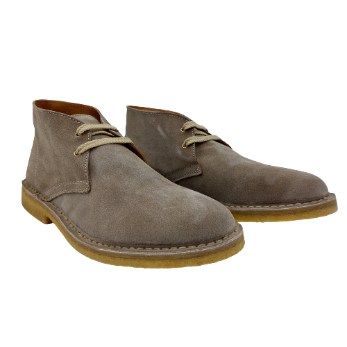 Polacchina scarpa scarpe polacco unisex vera pelle artigianale made in Italy. Tortora (art. P3)