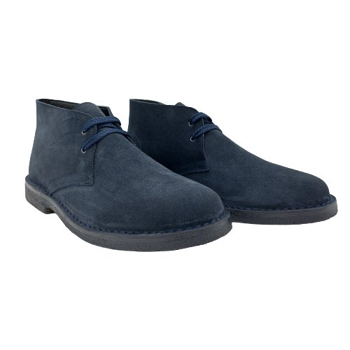 Polacchina scarpa scarpe polacco unisex vera pelle artigianale made in Italy. Blu (art. P3)