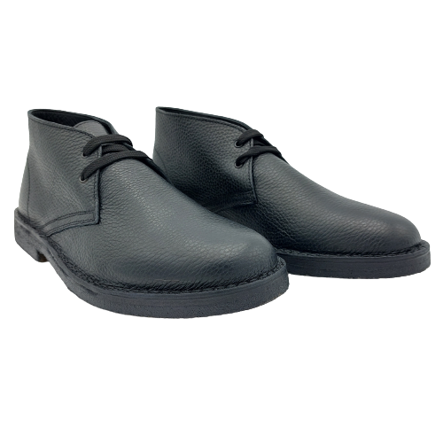 Scarpe Polacchina Polacco Vera Pelle made in Italy. Vitello nero (art. P4)