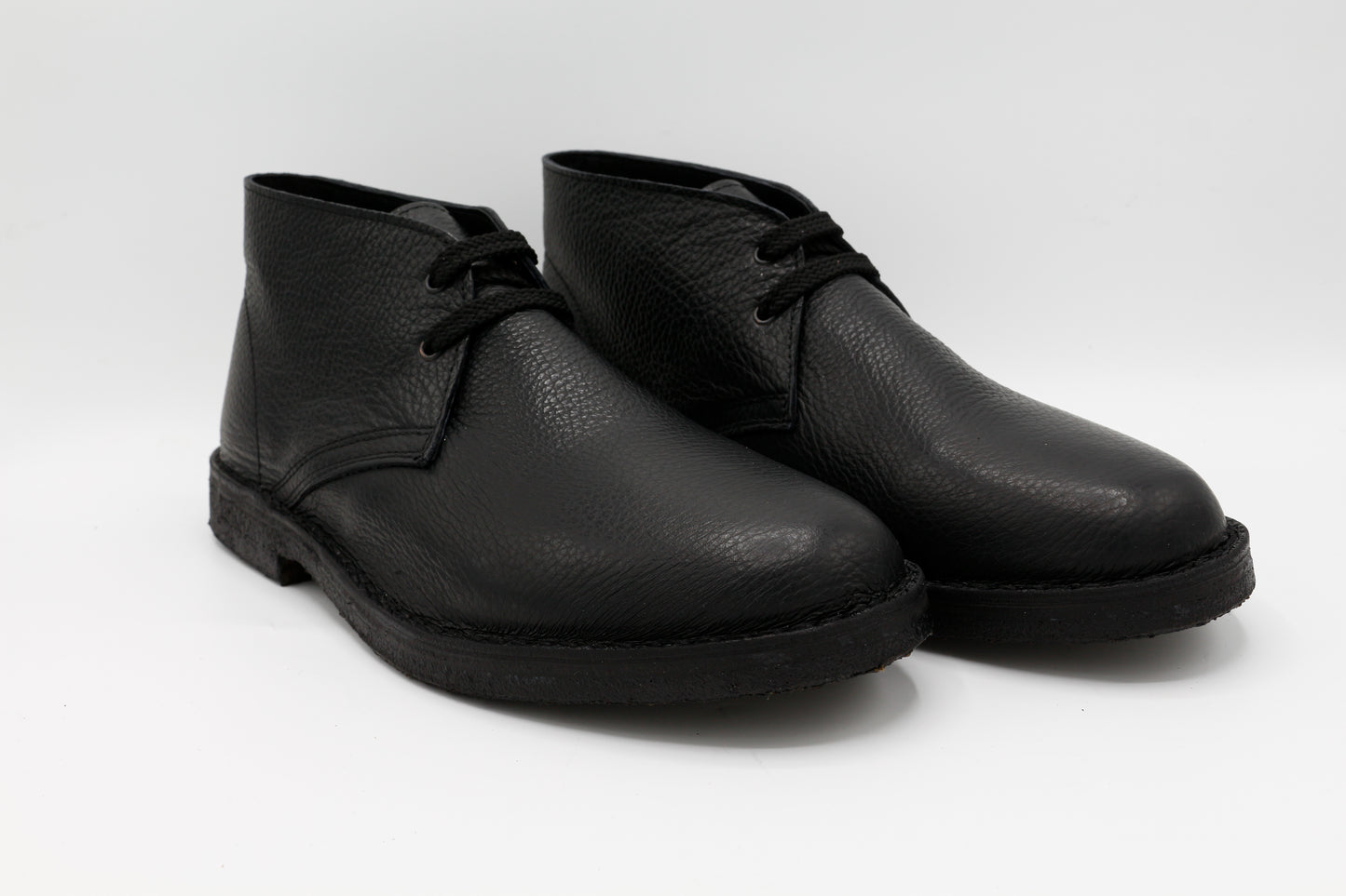 Scarpe Polacchina Polacco Vera Pelle made in Italy. Vitello nero (art. P4)