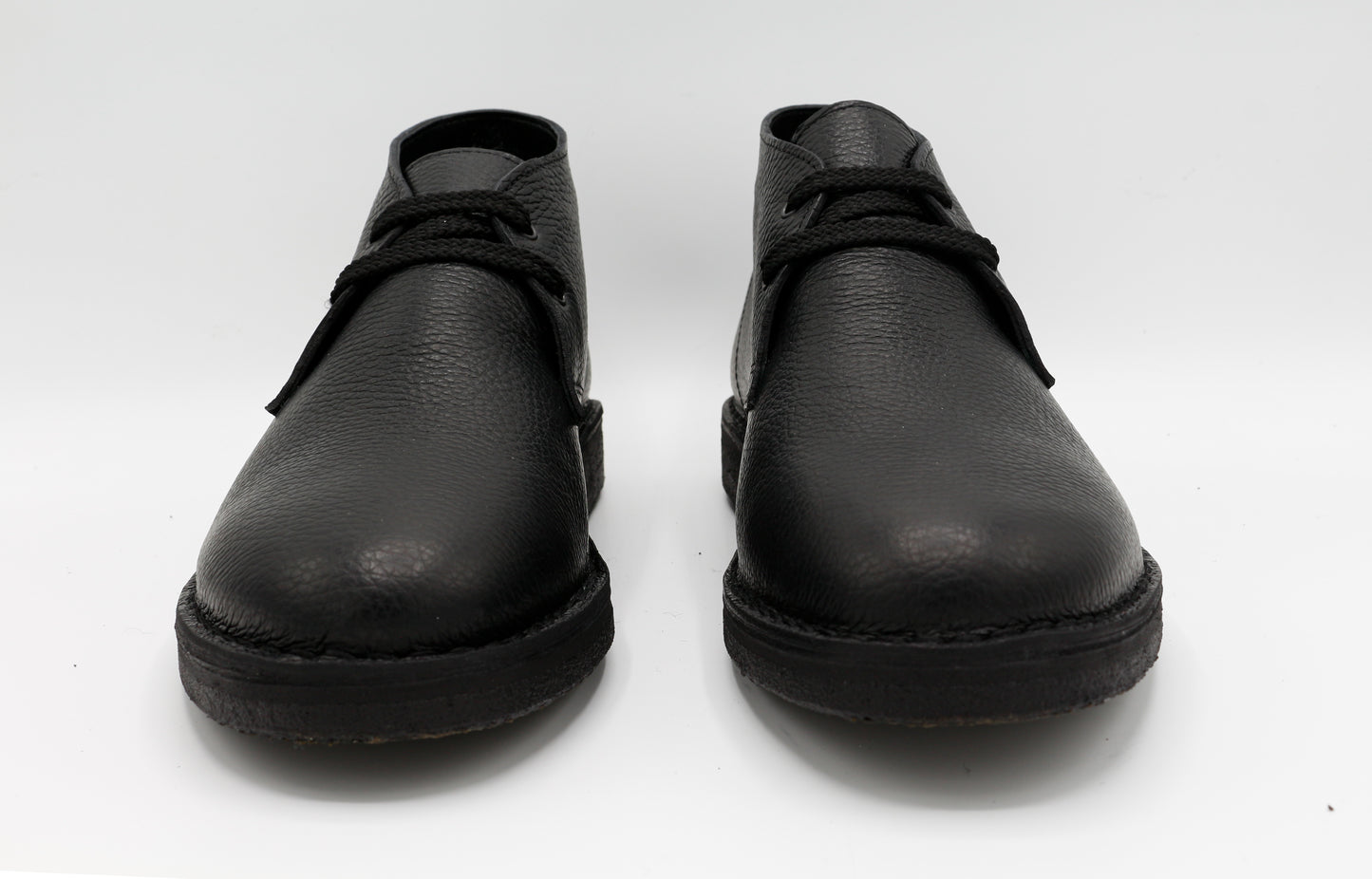 Scarpe Polacchina Polacco Vera Pelle made in Italy. Vitello montone nero (art. P5)