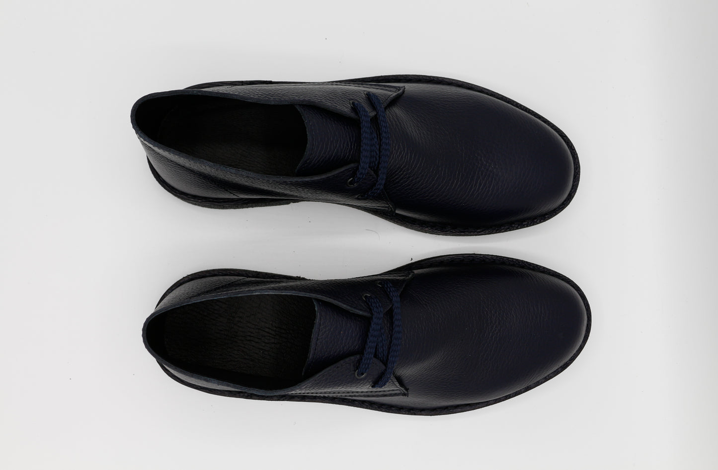 Scarpe Polacchina Polacco Vera Pelle made in Italy. Vitello blu (art. P4)