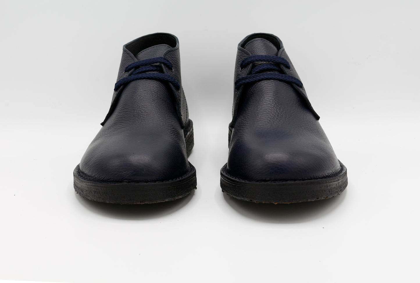 Scarpe Polacchina Polacco Vera Pelle made in Italy. Vitello blu (art. P4)