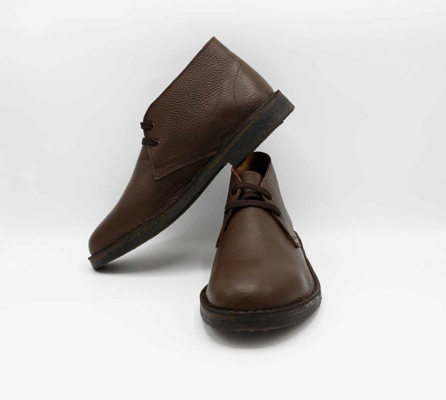 Polacchina scarpa scarpe polacco unisex vera pelle artigianale made in Italy. Vitello marrone (art. P4)