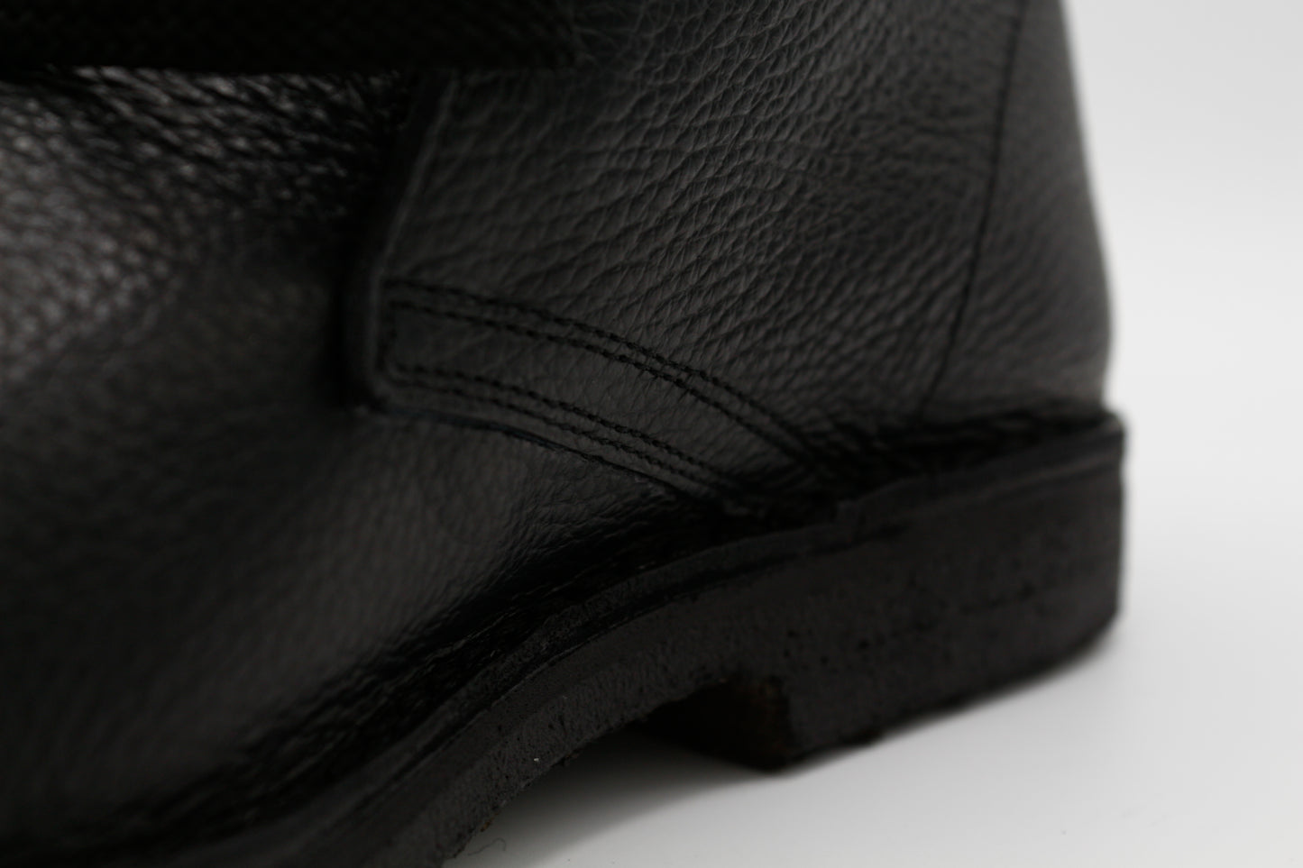 Scarpe Polacchina Polacco Vera Pelle made in Italy. Vitello montone nero (art. P5)