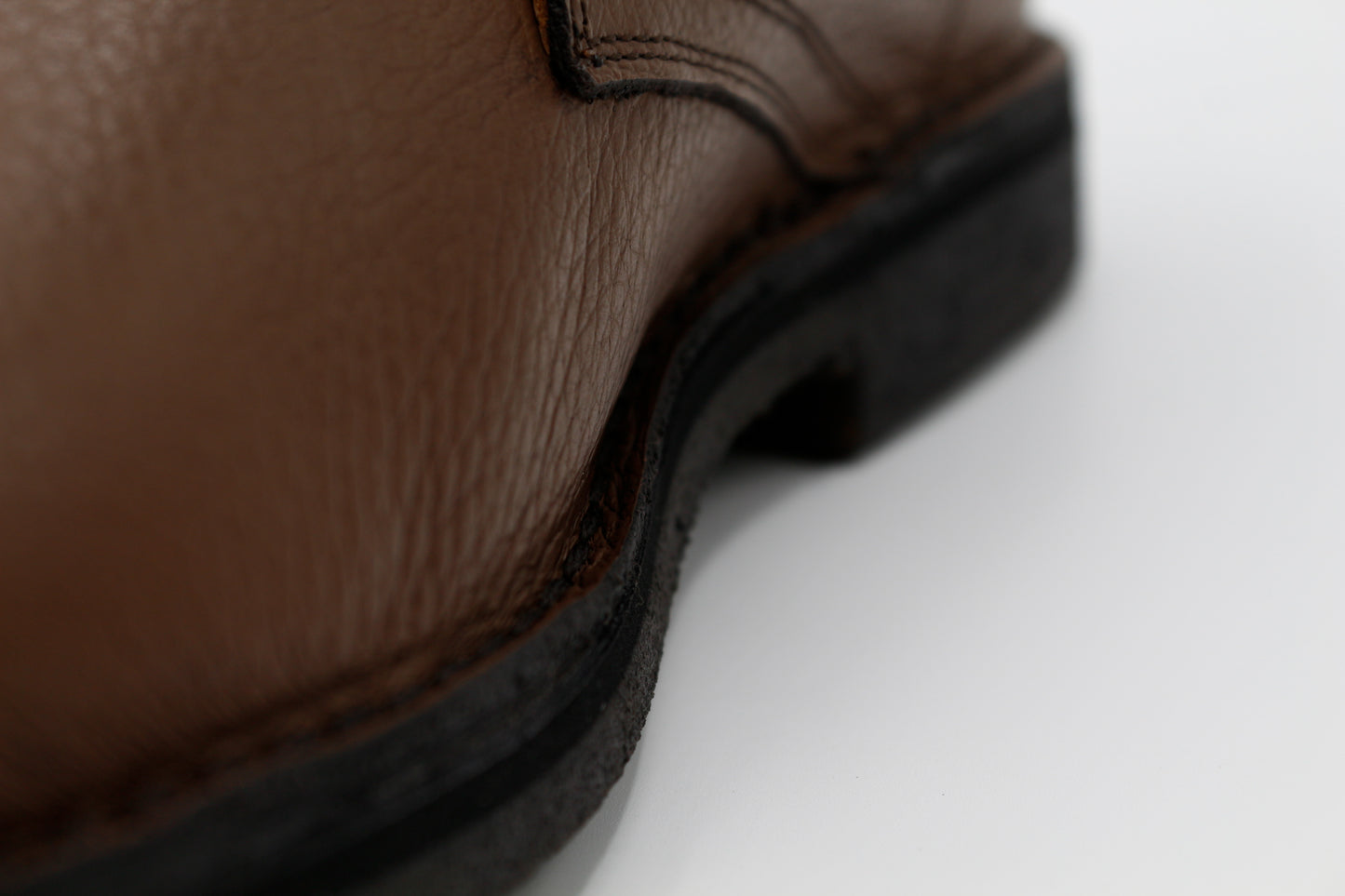 Scarpe Polacchina Polacco Vera Pelle made in Italy. Vitello montone marrone (art. P5)
