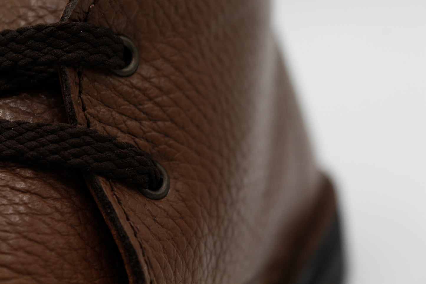 Scarpe Polacchina Polacco Vera Pelle made in Italy. Vitello montone marrone (art. P5)
