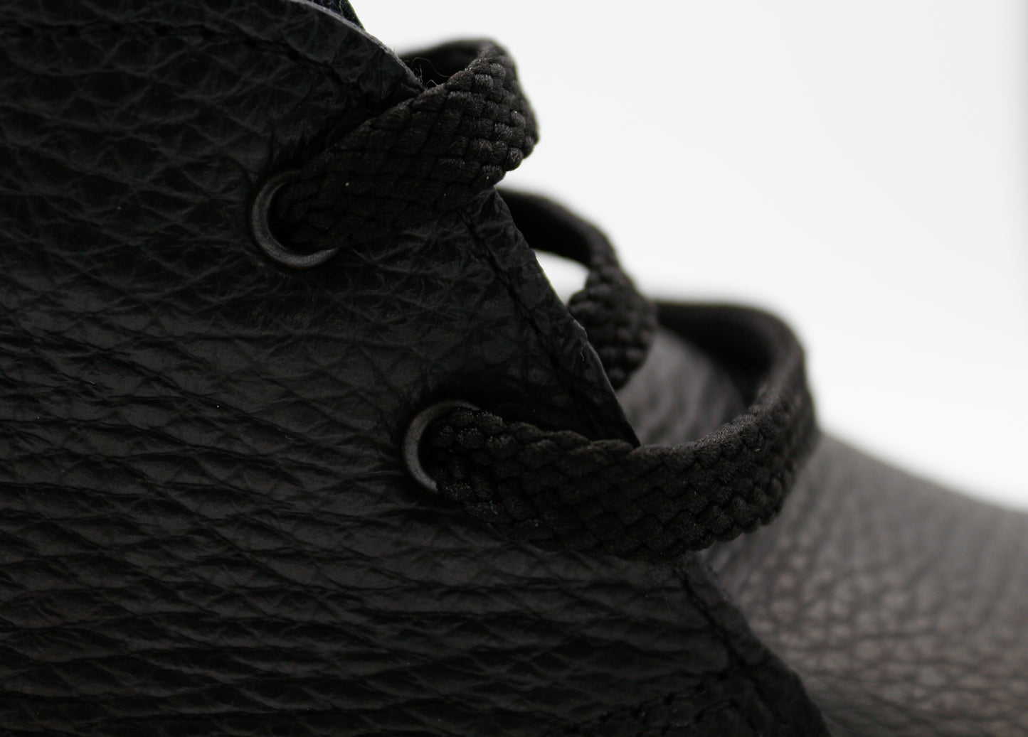 Scarpe Polacchina Polacco Vera Pelle made in Italy. Vitello montone nero (art. P5)