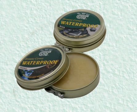 Grasso con cera d'api naturale per protezione, impermeabilizzazione e nutrizione del cuoio, made in Italy.