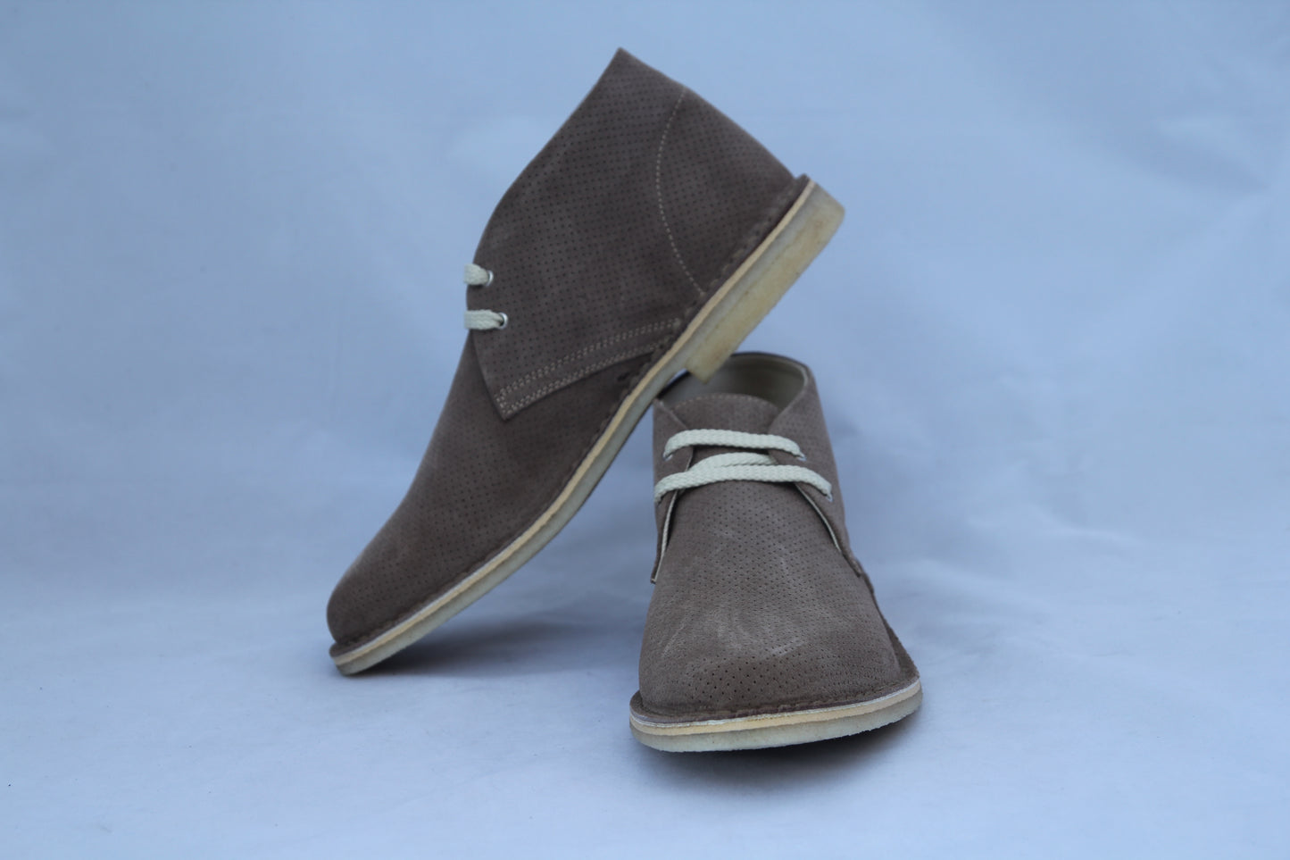 Scarpe Polacchina Polacco Vera Pelle made in Italy. Forata Tortora (art. P6)
