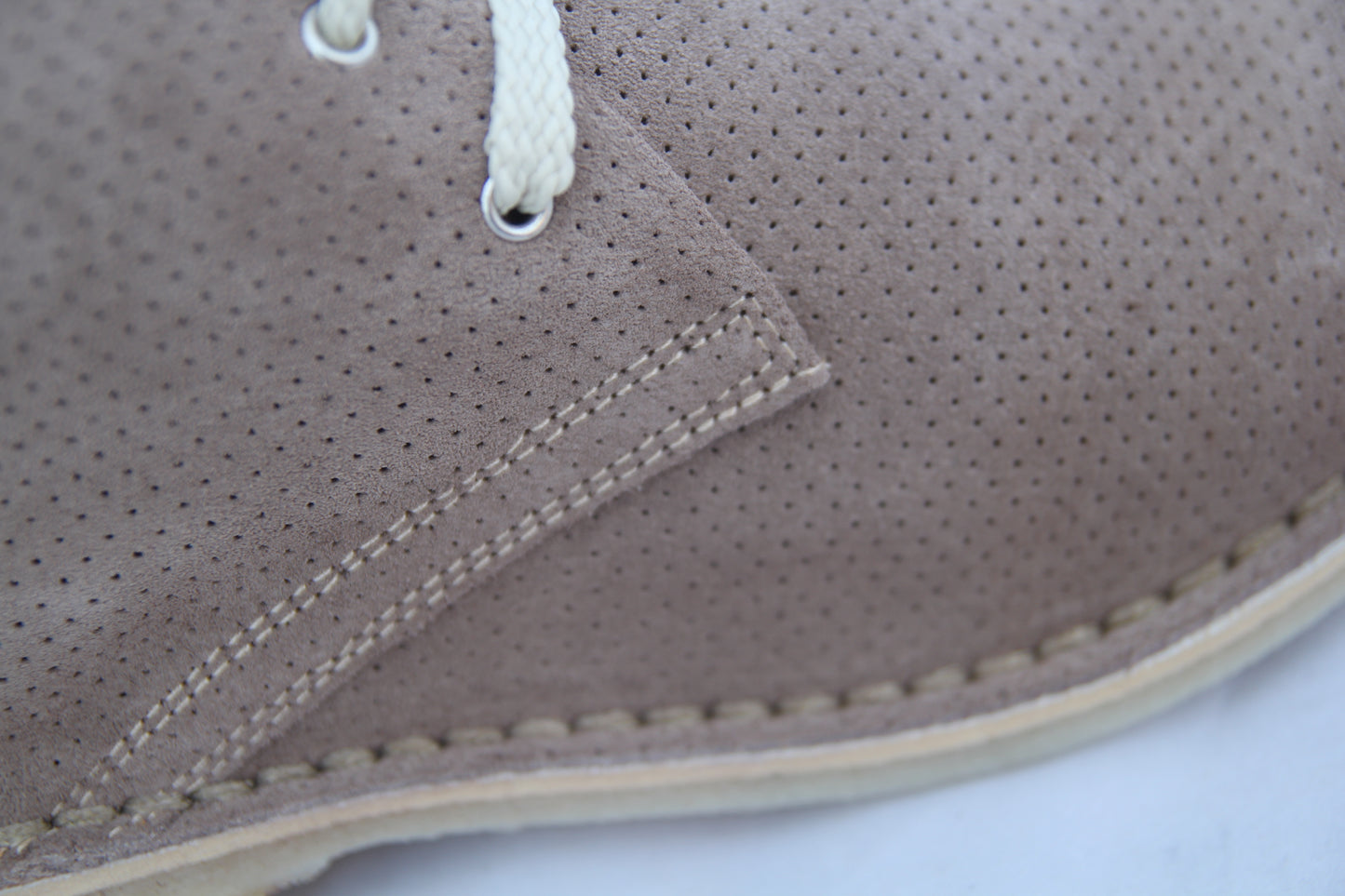 Scarpe Polacchina Polacco Vera Pelle made in Italy. Forata Tortora (art. P6)