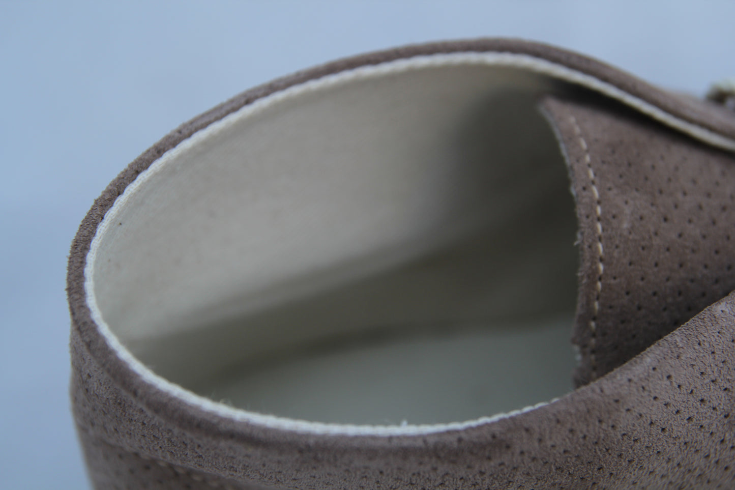 Scarpe Polacchina Polacco Vera Pelle made in Italy. Forata Tortora (art. P6)