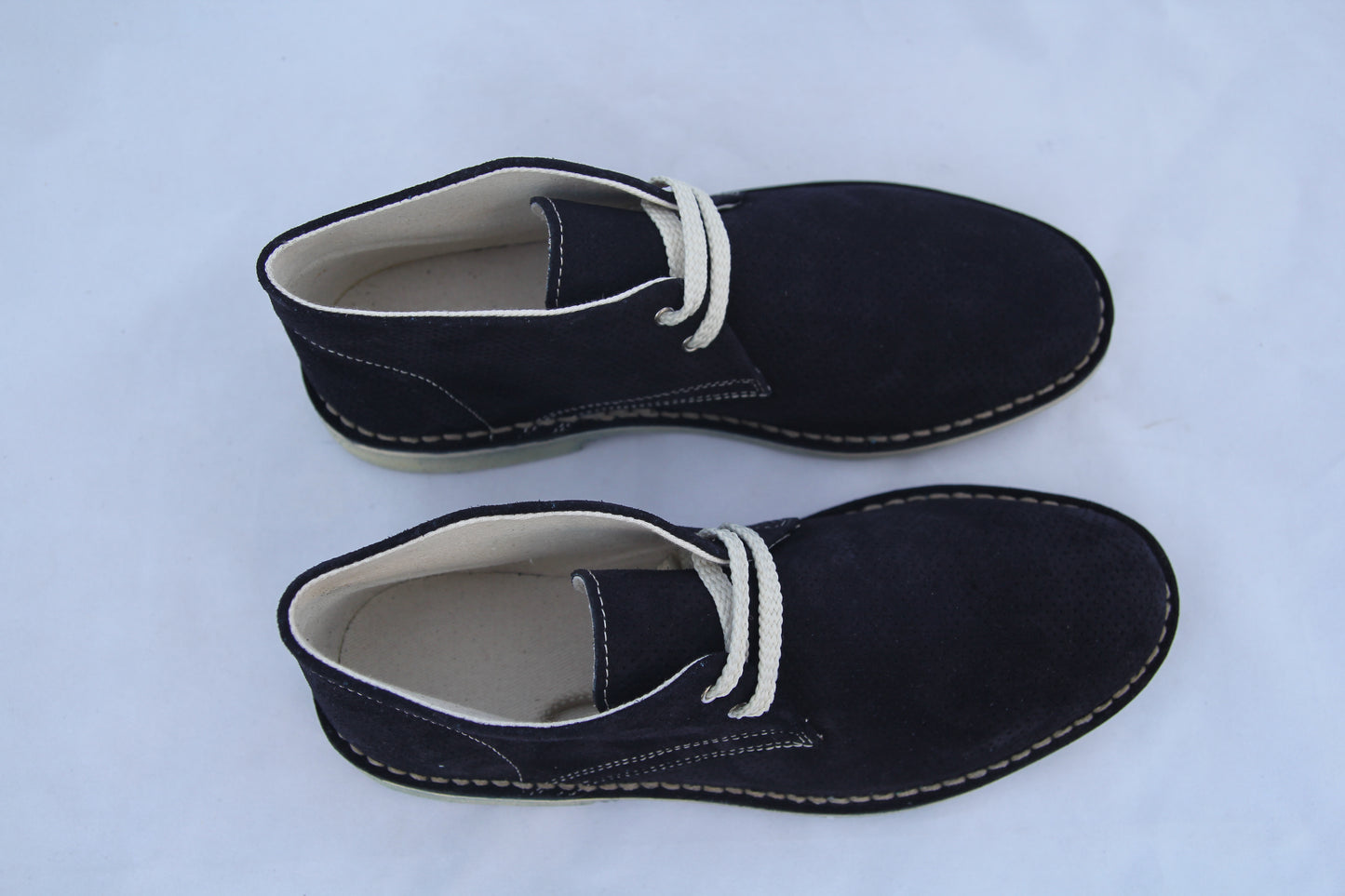 Scarpe Polacchina Polacco Vera Pelle made in Italy. Forata Blu (art. P6)