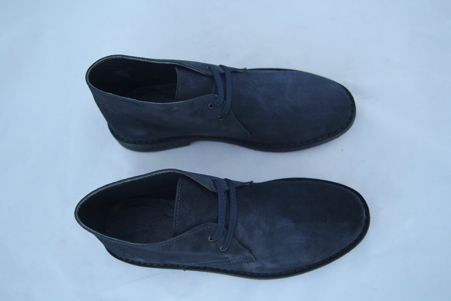 Polacchina scarpa scarpe polacco unisex vera pelle artigianale made in Italy. Blu (art. P3)