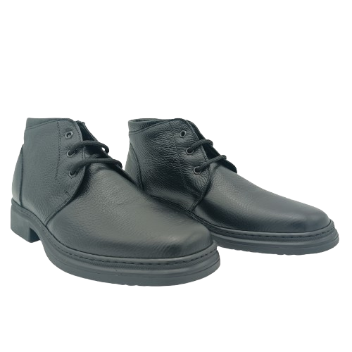 Scarpe Polacchina Polacco Vera Pelle made in Italy. Vitello nero (art. 2018 )